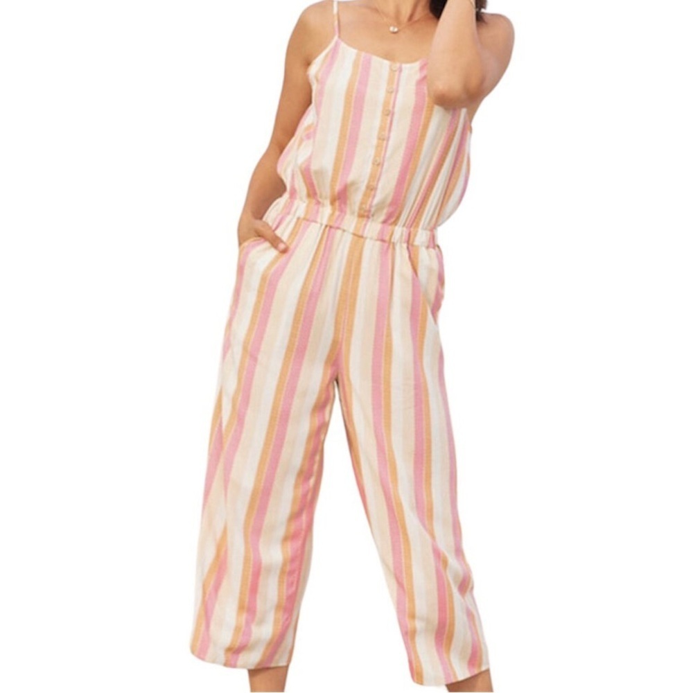 Matilda Jane NWT Take A Chance Striped High Waisted Cropped Romper Size XS